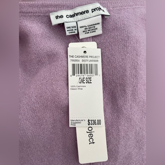 The Cashmere Project 100% cashmere classic luxe wrap shawl dusty lavender NWT - Picture 5 of 5